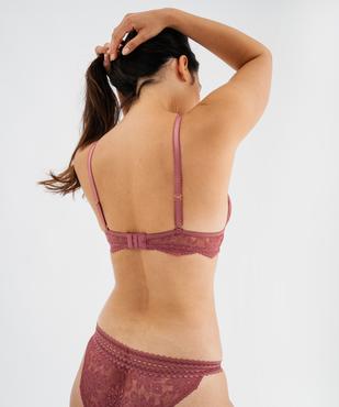 Soutien-gorge triangle en dentelle avec mousses amovibles vue2 - GEMO(HOMWR FEM) - GEMO