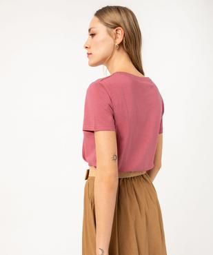 Tee-shirt à manches courtes et col rond femme vue3 - GEMO(FEMME PAP) - GEMO