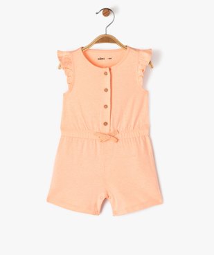 Combishort sans manches en jersey de coton imprimé bébé fille vue1 - GEMO 4G BEBE - GEMO
