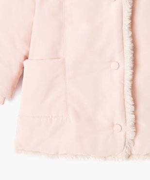 Blouson à capuche doublure fourrure imitation bébé fille vue6 - GEMO 4G BEBE - GEMO