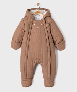 Combinaison pilote à capuche, moufles et double zip bébé vue1 - GEMO(BB COUCHE) - GEMO