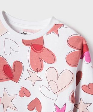 Sweat blousant en molleton doux imprimé fille vue2 - GEMO 4G FILLE - GEMO