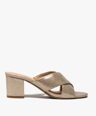 Sandales femme mules à talon unies à brides croisées vue1 - GEMO(URBAIN) - GEMO