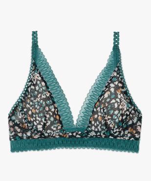 Soutien-gorge triangle en dentelle imprimée vue4 - GEMO(HOMWR FEM) - GEMO