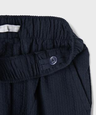 Pantalon droit à revers en coton gaufré bébé garçon - LuluCastagnette vue3 - LULUCASTAGNETTE - GEMO