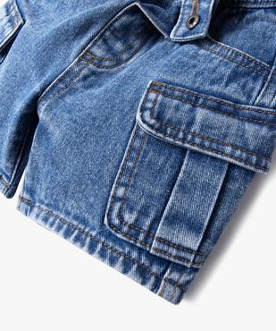 Bermuda en denim coupe cargo bébé garçon vue3 - GEMO(BEBE DEBT) - GEMO