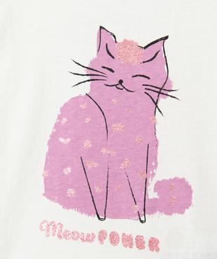 Tee-shirt fille à manches longues avec motif pailleté vue2 - GEMO (ENFANT) - GEMO