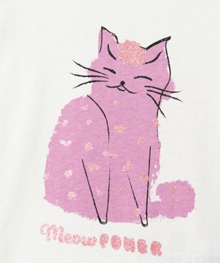Tee-shirt fille à manches longues avec motif pailleté vue2 - GEMO (ENFANT) - GEMO