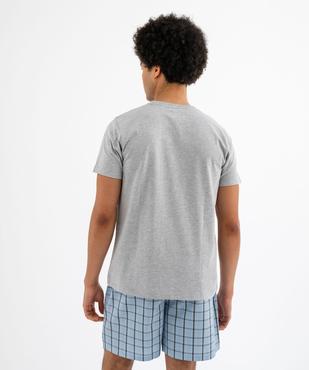 Pyjashort avec short à carreaux homme vue3 - GEMO 4G HOMME - GEMO
