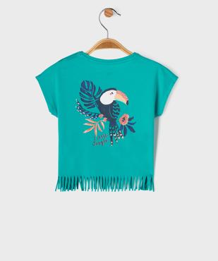 Tee-shirt manches courtes loose à franges et motif devant et dos bébé fille vue4 - GEMO(BEBE DEBT) - GEMO