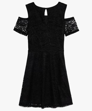Robe fille en dentelle avec manches courtes et épaules dénudées vue2 - GEMO (JUNIOR) - GEMO