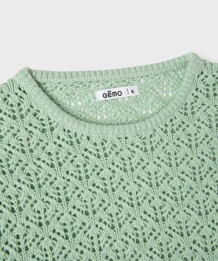 Pull en maille ajourée avec finitions dentelées fille vue4 - GEMO (ENFANT) - GEMO