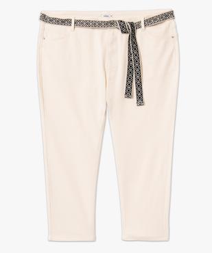 Pantacourt en toile avec ceinture tissée femme grande taille vue4 - GEMO 4G GT - GEMO