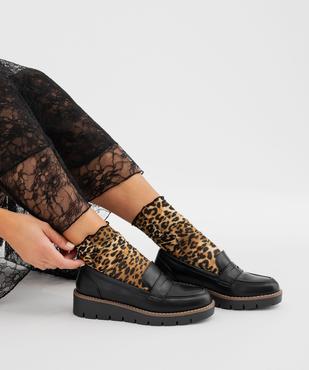 Mocassins à épaisse semelle compensée et crantée et bout amande femme vue7 - VALENTINA BALDA - GEMO