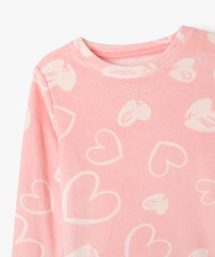 Pyjama en velours 2 pièces imprimé cœur fille vue3 - GEMO (ENFANT) - GEMO