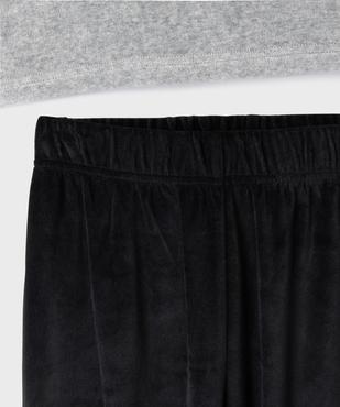 Pyjama en velours bicolore avec inscription garçon vue3 - GEMO (JUNIOR) - GEMO