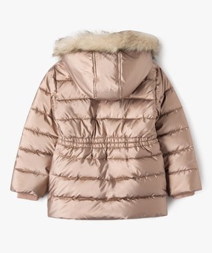 Parka matelassée à capuche avec doublure peluche fille vue4 - GEMO 4G FILLE - GEMO