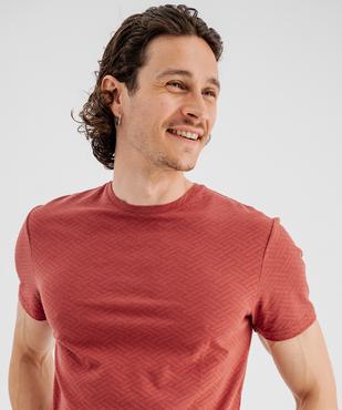 Tee-shirt manches courtes en maille fantaisie homme vue2 - GEMO 4G HOMME - GEMO