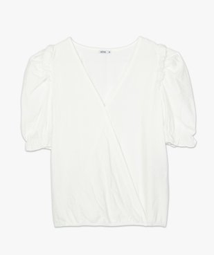 Blouse femme cache-cœur à manches bouffantes vue4 - GEMO(FEMME PAP) - GEMO