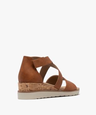 Sandales à talon compensé et brides à scratch croisées femme vue4 - VALENTINA BALDA - GEMO