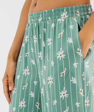 Pantalon de pyjama ample et fluide en viscose imprimée femme vue3 - GEMO 4G FEMME - GEMO