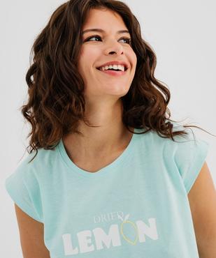 Chemise de nuit sans manches imprimée femme vue2 - GEMO 4G FEMME - GEMO