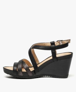 Sandales femme avec brides et talon compensé - Geox vue3 - GEOX - GEMO