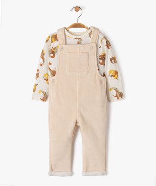 Ensemble 2 pièces : salopette en velours + tee-shirt manches longues bébé garçon vue1 - GEMO(BEBE DEBT) - GEMO