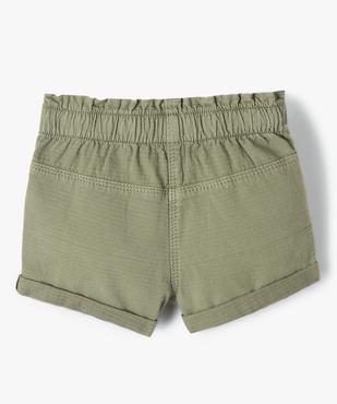Short bébé fille en toile à taille élastiquée vue3 - GEMO(BEBE DEBT) - GEMO