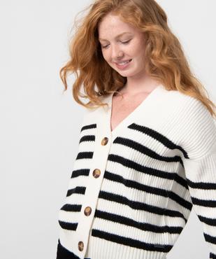 Gilet femme à rayures - LuluCastagnette vue6 - LULUCASTAGNETTE - GEMO