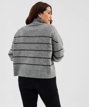 Pull col montant à rayures femme grande taille vue3 - GEMO (G TAILLE) - GEMO
