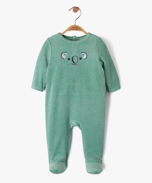 Pyjama en velours à pont-dos pressionné bébé vue1 - GEMO(BB COUCHE) - GEMO