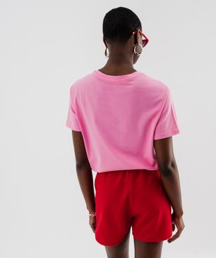 Tee-shirt manches courtes imprimé pailleté femme vue3 - GEMO(FEMME PAP) - GEMO