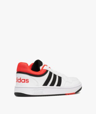 Baskets garçon à bandes contrastantes et avec col à liseré Hoops lo - Adidas vue4 - ADIDAS - GEMO