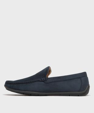 Mocassins en suédine et semelle intérieure cuir homme vue3 - URBAN STEPS - GEMO