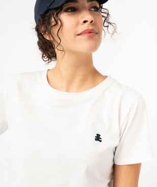 Tee-shirt à manches courtes avec logo brodé femme - LuluCastagnette vue2 - LULUCASTAGNETTE - GEMO