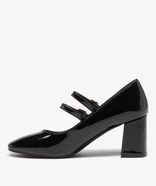 Escarpins femme babies vernis à bout carré et talon flare vue3 - SANS MARQUE - GEMO