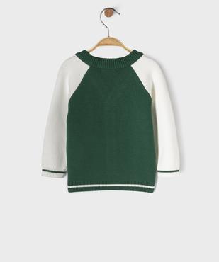 Gilet col V bicolore bébé garçon vue3 - GEMO(BEBE DEBT) - GEMO