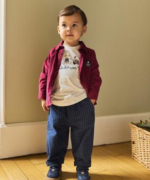 Pantalon à carreaux en coton doublé bébé garçon - LuluCastagnette vue5 - LULUCASTAGNETTE - GEMO