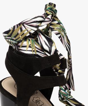 Sandales femme à talon carré et laçage foulard vue6 - GEMO(URBAIN) - GEMO