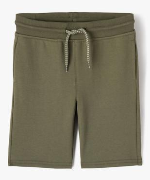 Bermuda en maille avec ceinture en bord-côte garçon vue1 - GEMO (ENFANT) - GEMO