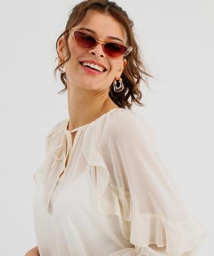 Blouse en voile à manches 3/4 et volants femme vue4 - GEMO(FEMME PAP) - GEMO