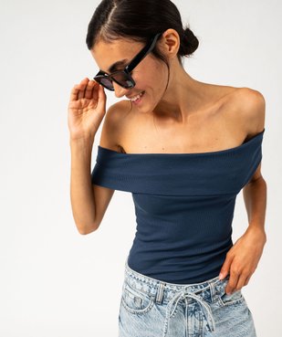 Body sans manches avec col Bardot femme vue2 - GEMO(FEMME PAP) - GEMO