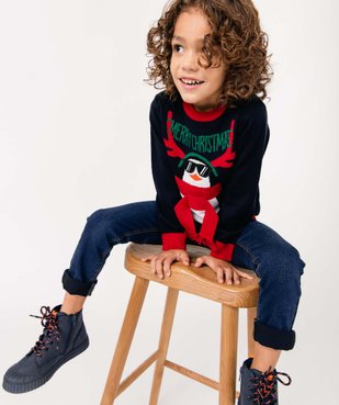 Pull garçon spécial Noël motif pingouin vue1 - GEMO (ENFANT) - GEMO