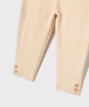 Legging en maille côtelée extensible à boutons décoratifs bébé fille vue2 - GEMO(BEBE DEBT) - GEMO