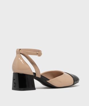 Escarpins bicolores avec bride cheville femme - Follow Me vue4 - FOLLOW ME - GEMO