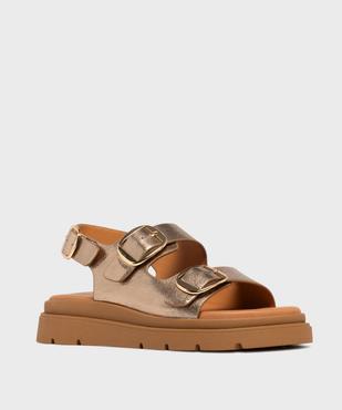 Sandales plateformes à 3 boucles femme - 5 Miles vue2 - 5 MILES - GEMO