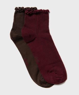 Socquettes en maille ajourée à bord roulotté femme (lot de 2 paires) vue1 - GEMO(HOMWR FEM) - GEMO