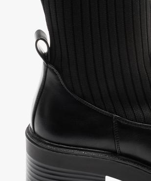 Bottes femme à talon large avec tige souple en côtes vue6 - GEMO(URBAIN) - GEMO