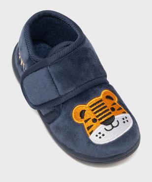 Chaussons montants en velours à scratch brodés garçon vue5 - GEMO (ENFANT) - GEMO